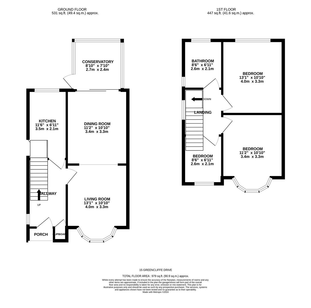 Floorplans For Greencliffe Drive, Clifton, York, YO30 6NA