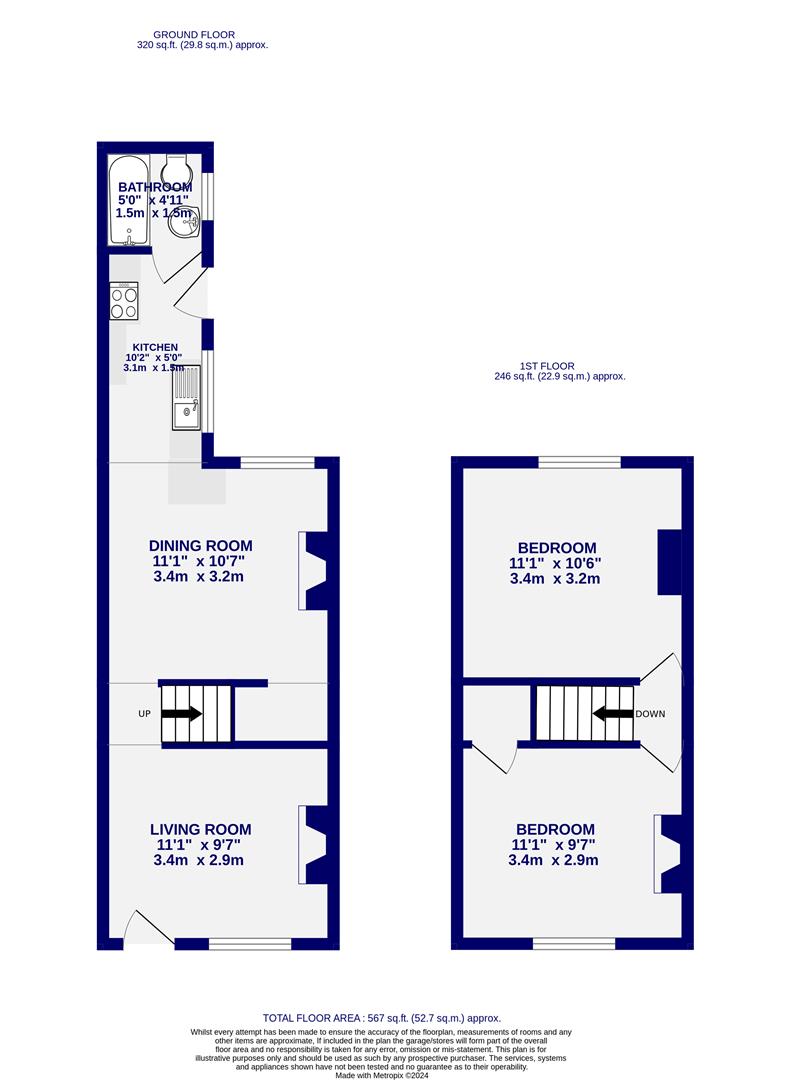 Floorplans For Kensington Street, South Bank, York, YO23 1JA