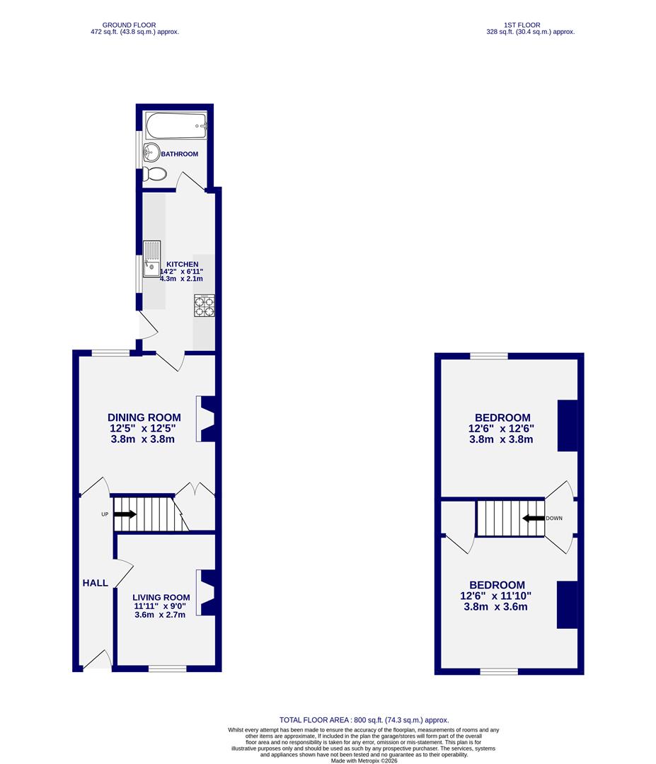 Floorplans For Howe Street, Acomb, York, YO24 4NE