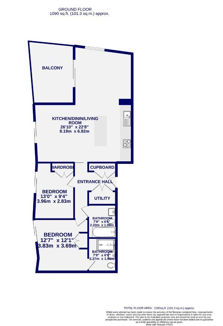 Floorplans For The Penthouse, Hudson Quarter, York, YO1 6AE