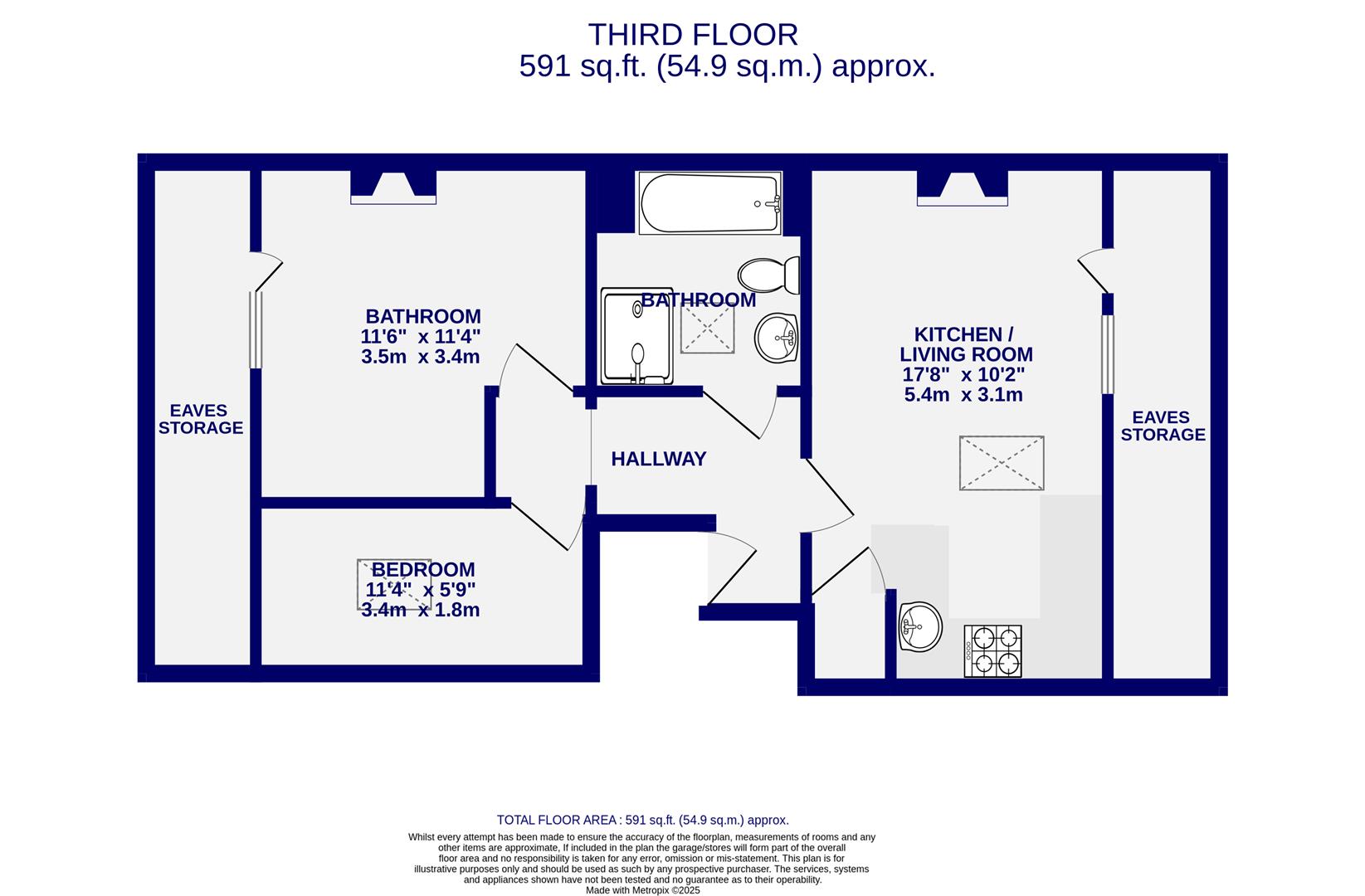 Floorplans For Top Floor Flat, 17 Bootham Terrace