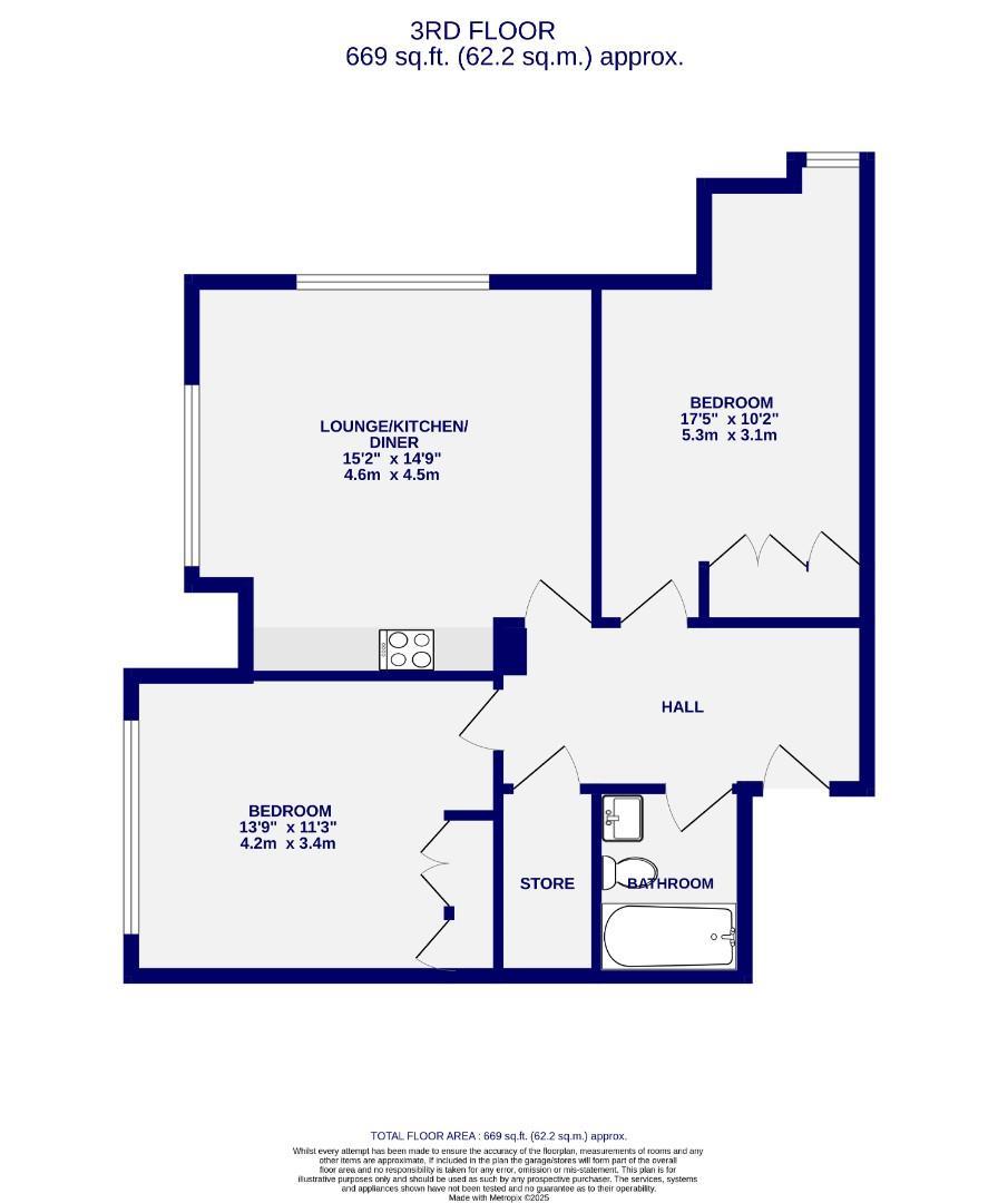 Floorplans For Apartment 24 Castle Chambers, 5 Clifford Street, York, YO1 9RG