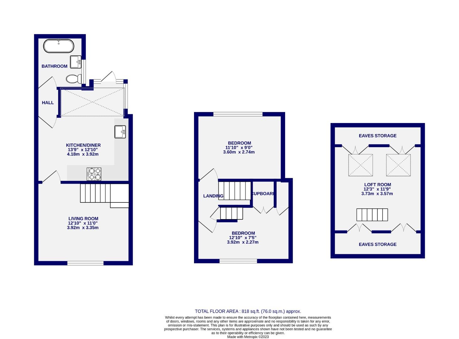 Floorplans For Brickyard Cottages, Riccall Lane, Kelfield