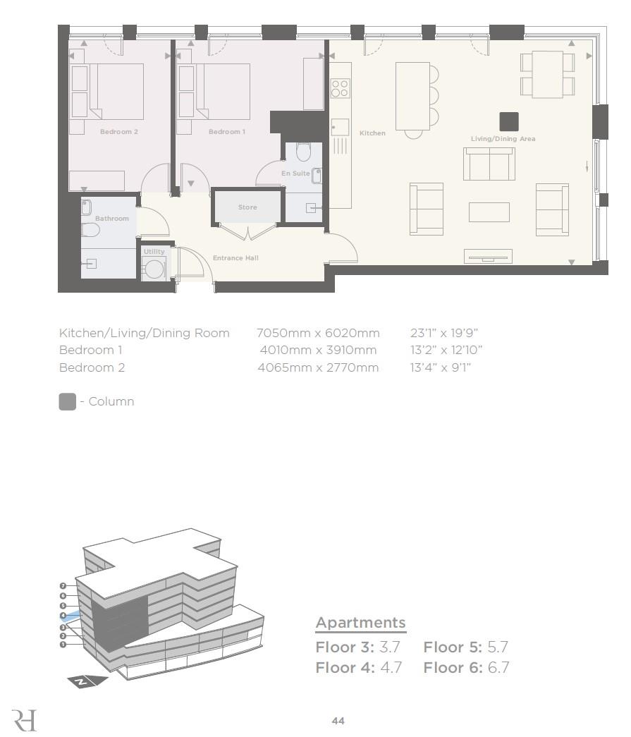 Floorplans For Ryedale House, Piccadilly, York
