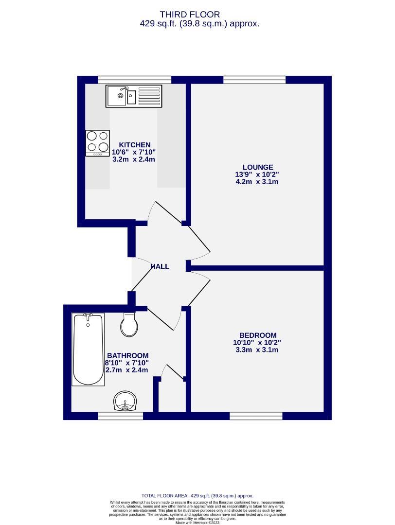 Floorplans For Top Floor Flat, The Mount, York, YO24 1AX