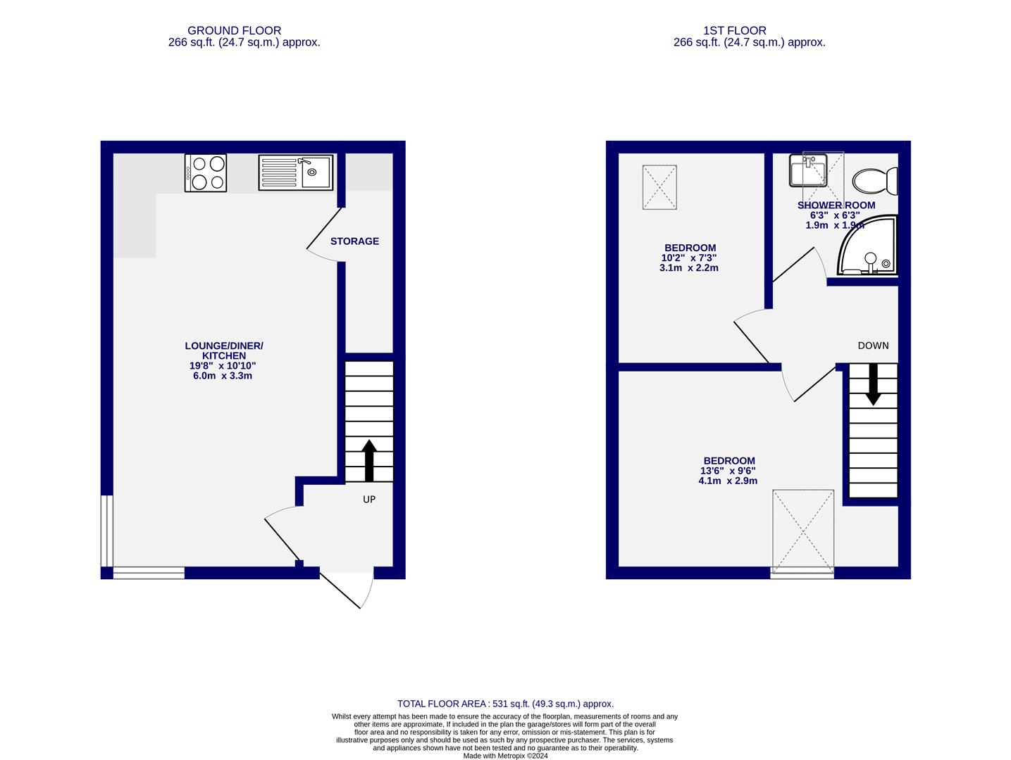 Floorplans For Apartment B, The Crescent, York, YO24 1AW