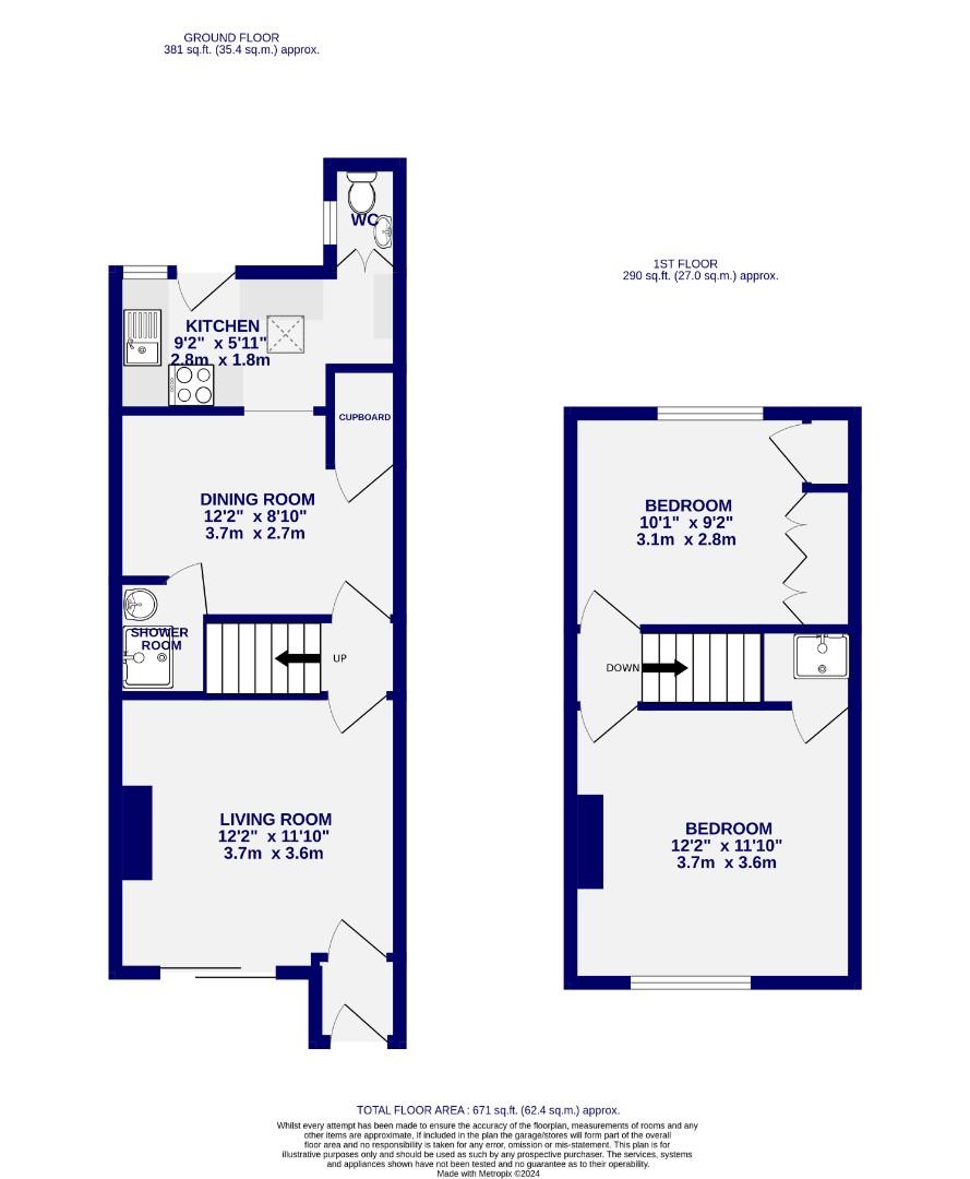 Floorplans For Moor Grove, Dringhouses, YORK