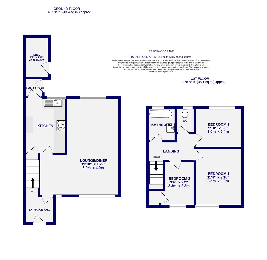 Floorplans For Foxwood Lane, York, YO24 3LT
