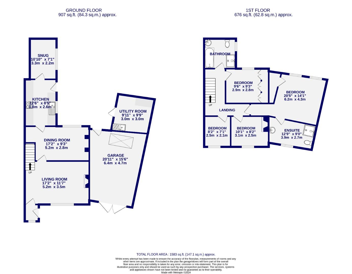 Floorplans For Moor End, Acaster Malbis, York