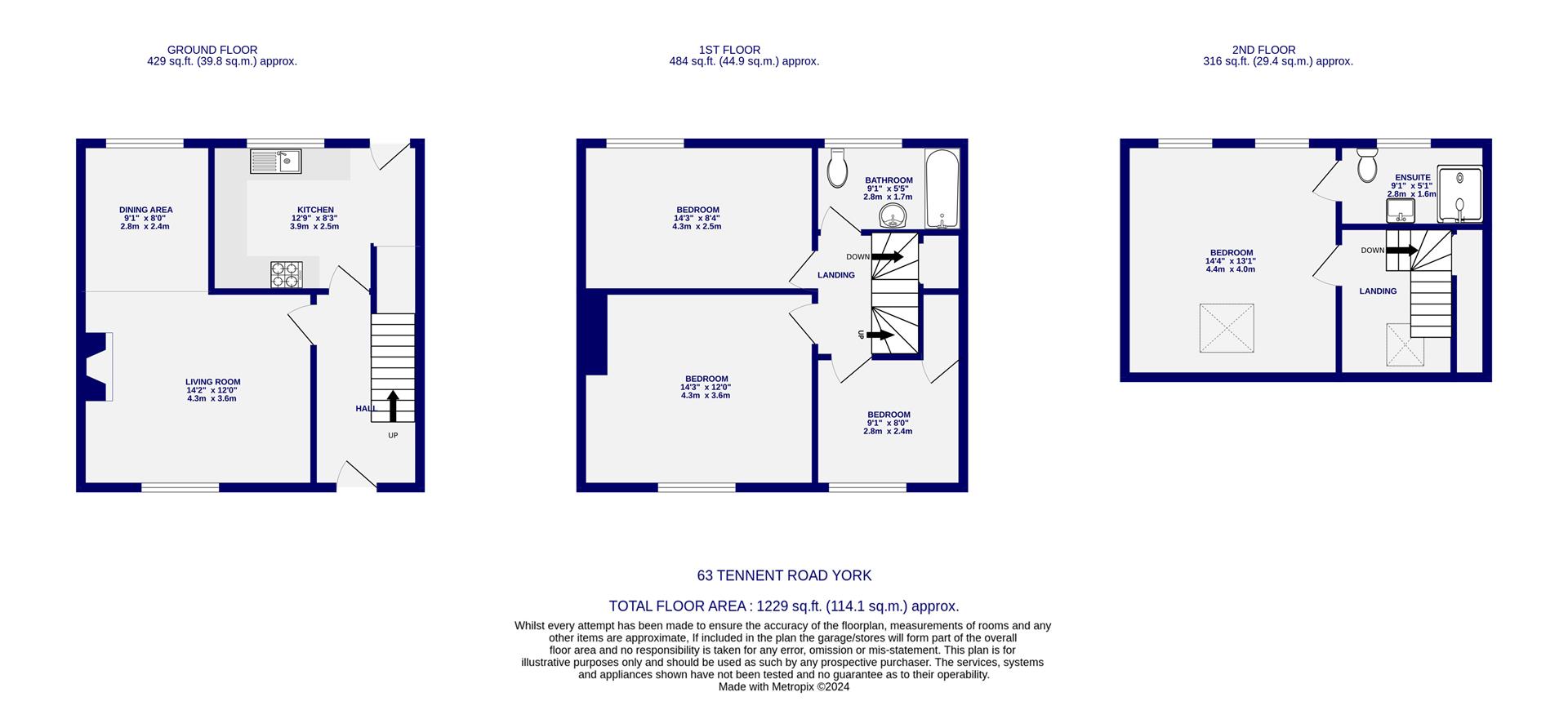 Floorplans For Tennent Road, York, YO24 3HQ
