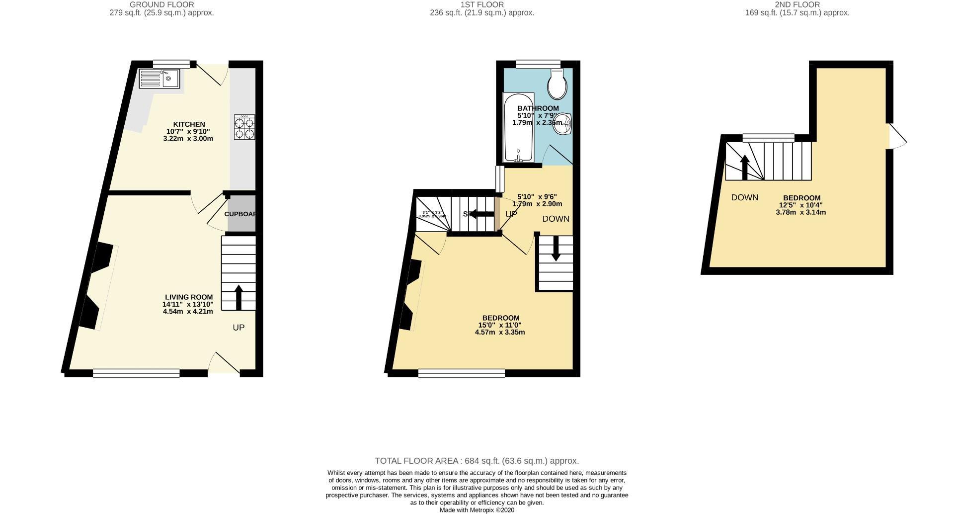 Floorplans For Montague Street, South Bank, York, YO23 1JB