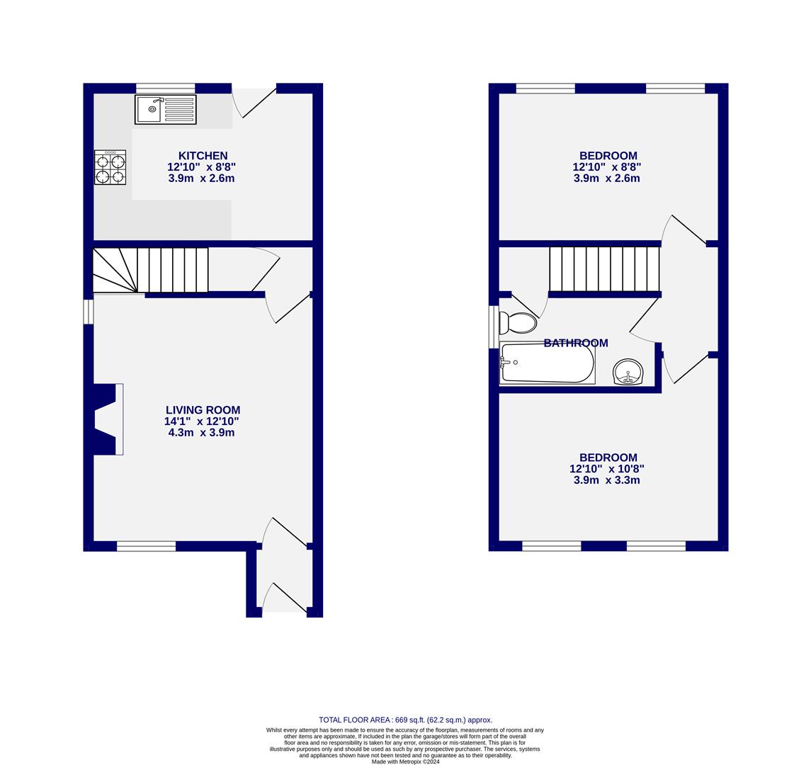 Floorplans For Whitton Place, Osbaldwick, York, YO10 3BJ