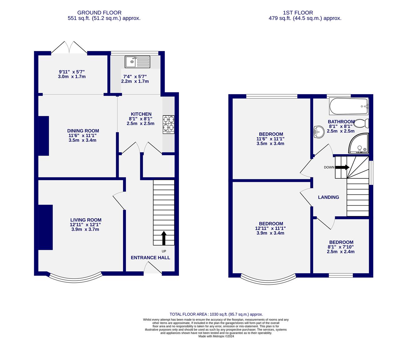 Floorplans For Almsford Road, Acomb, York, YO26 5NU