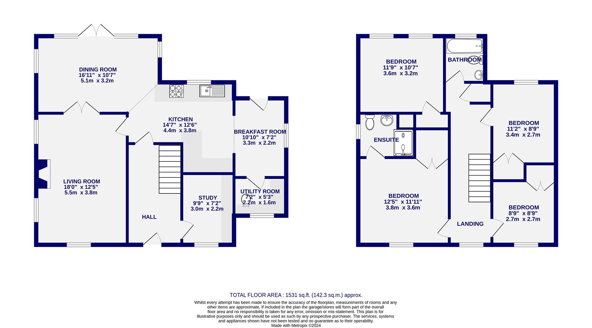 Floorplans For Back Lane, Whixley, York