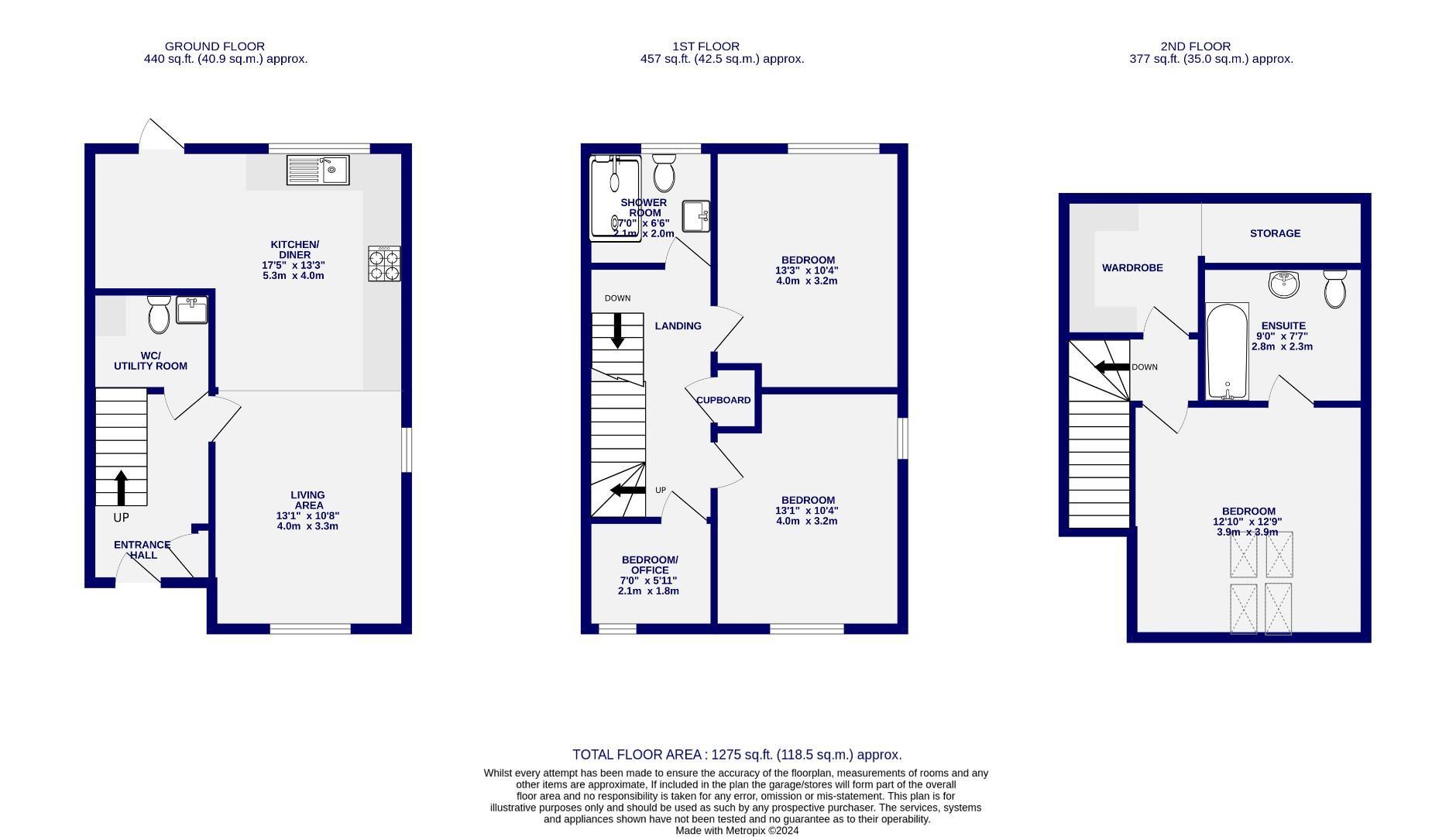 Floorplans For Le Tour Way, Acomb, York, YO26 5FE
