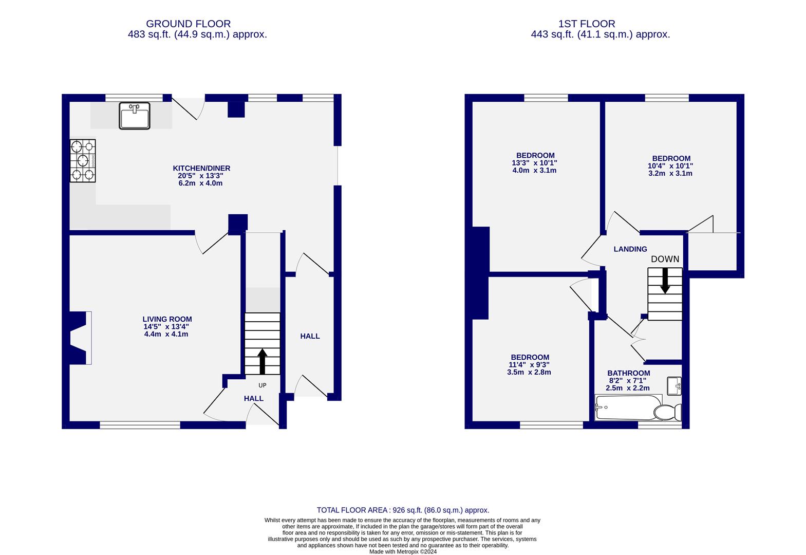 Floorplans For Fifth Avenue, York, YO21 0UN
