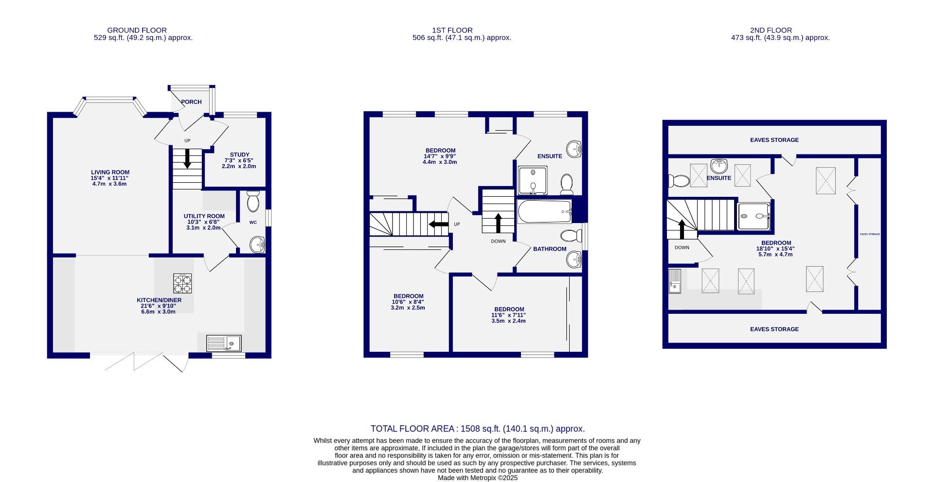 Floorplans For Wain Close, Huntington, York