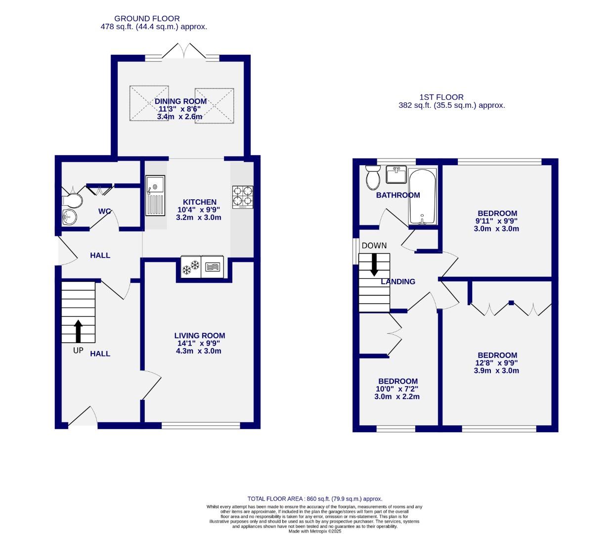 Floorplans For Whenby Grove, Huntington, York