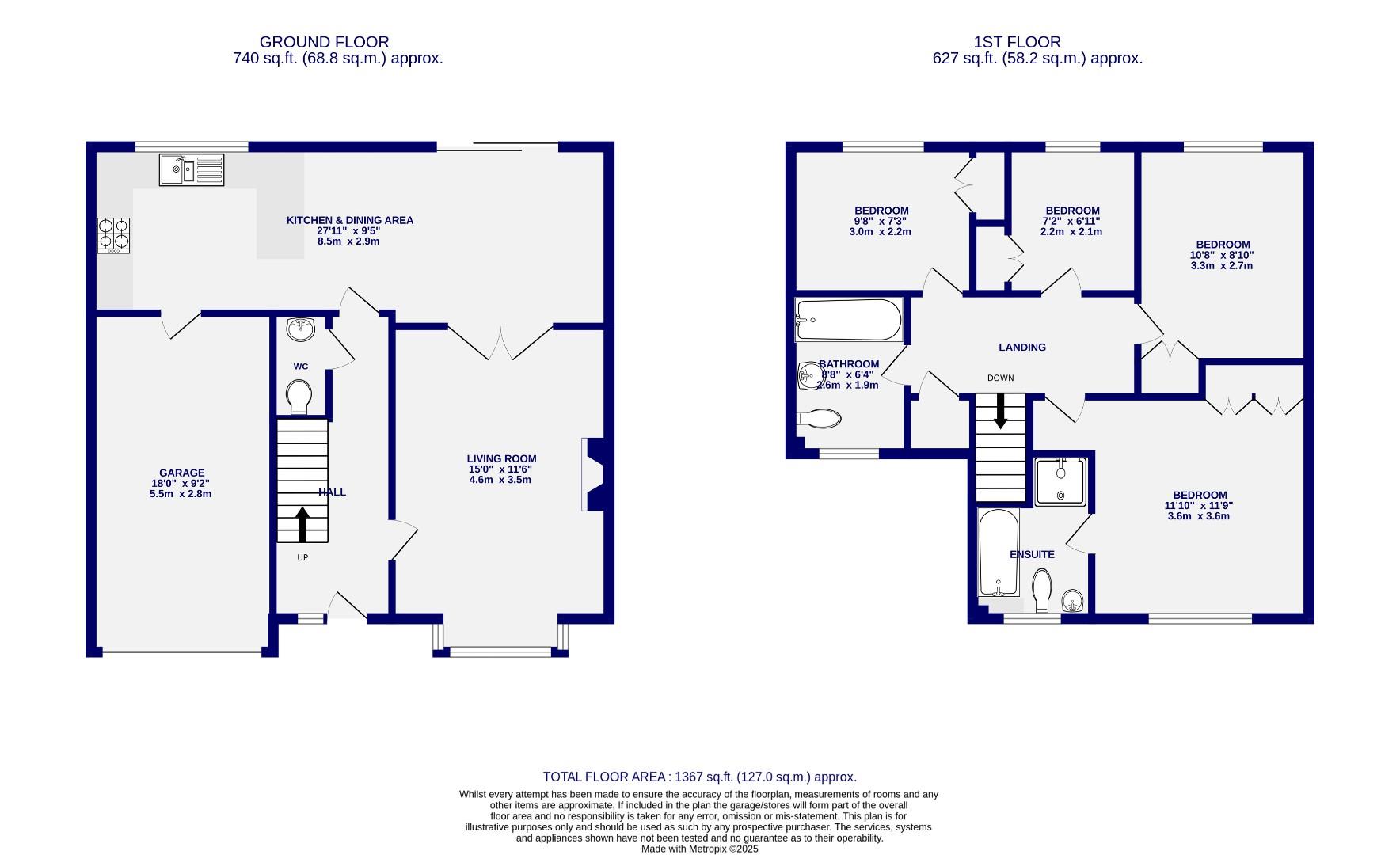 Floorplans For Lingfield Crescent, York