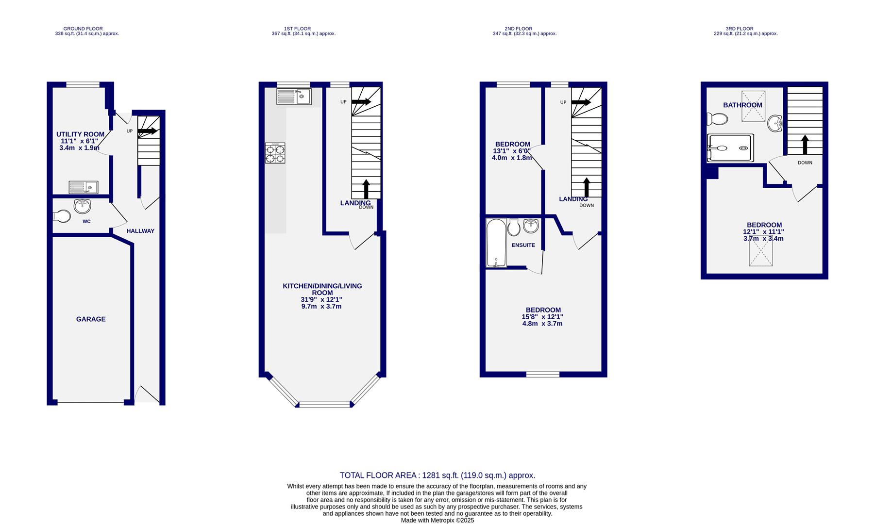Floorplans For Promenade Row, St. Benedicts Road, York, YO23 1YP