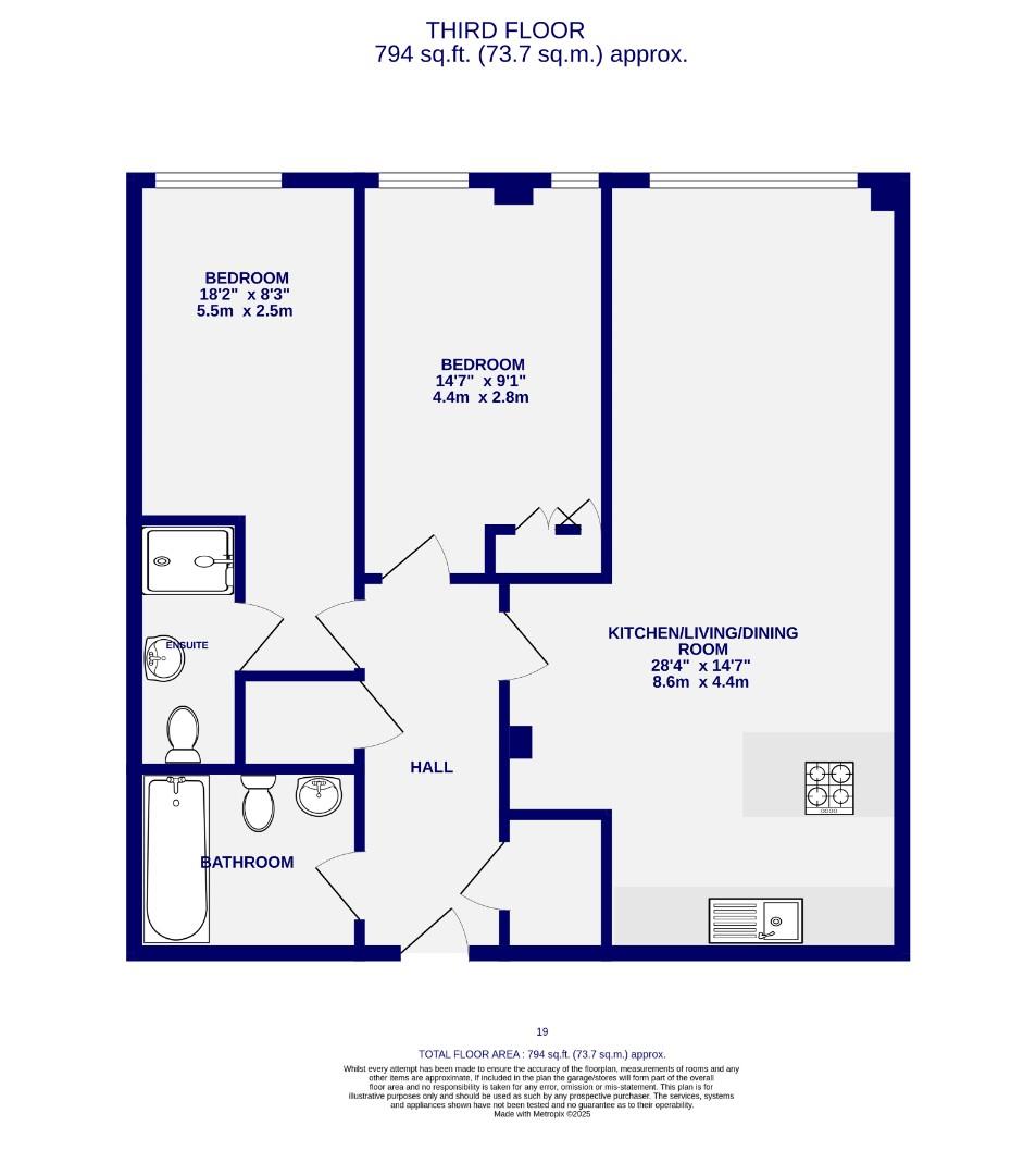 Floorplans For Apartment 19 Castle Chambers, Clifford Street, York, YO1 9RG