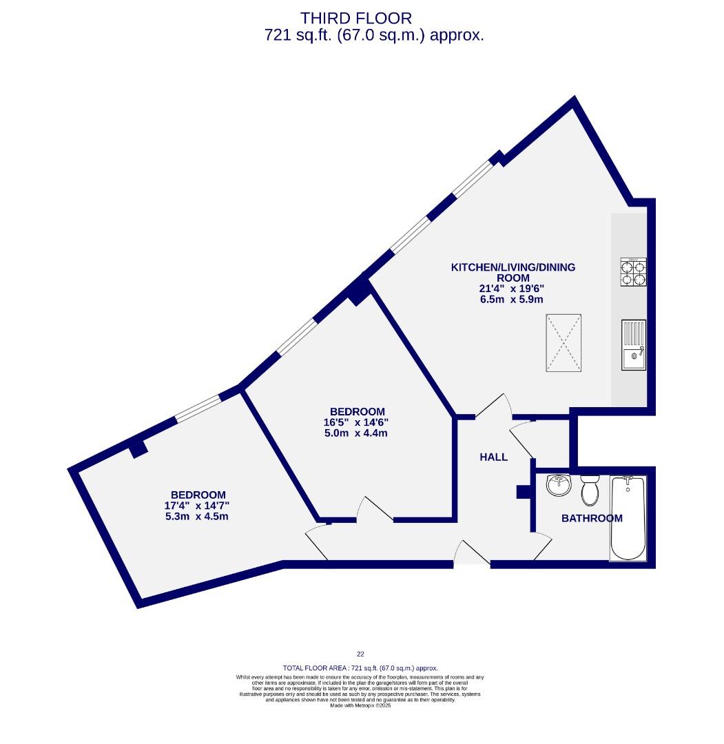 Floorplans For Apartment 22 Castle Chambers, Clifford Street, York, YO1 9RG
