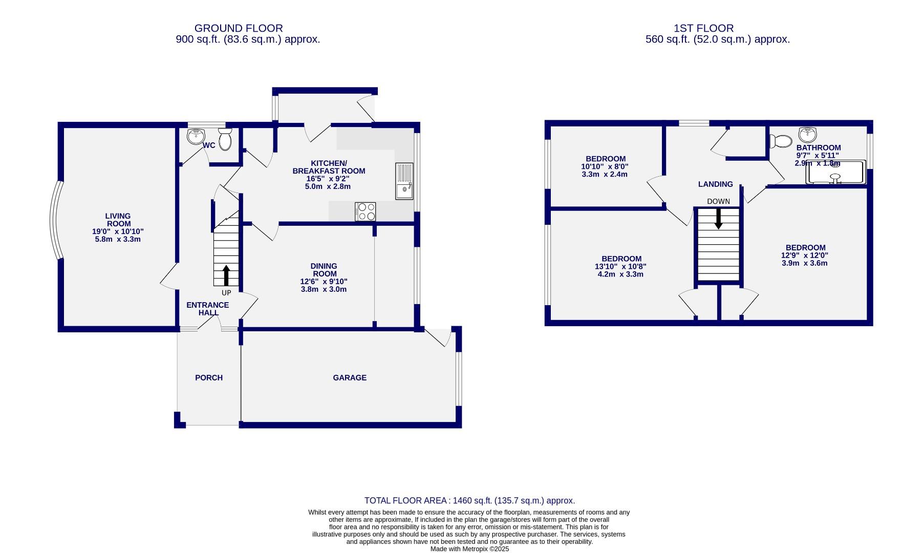 Floorplans For Connaught Way, Huntington, York