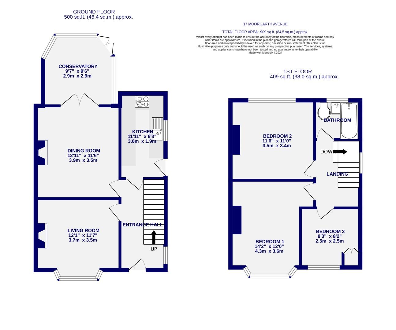 Floorplans For Moorgarth Avenue, Tadcaster Road, York