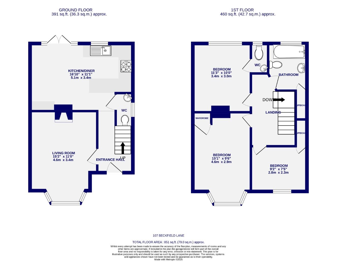 Floorplans For Beckfield Lane, Acomb, York