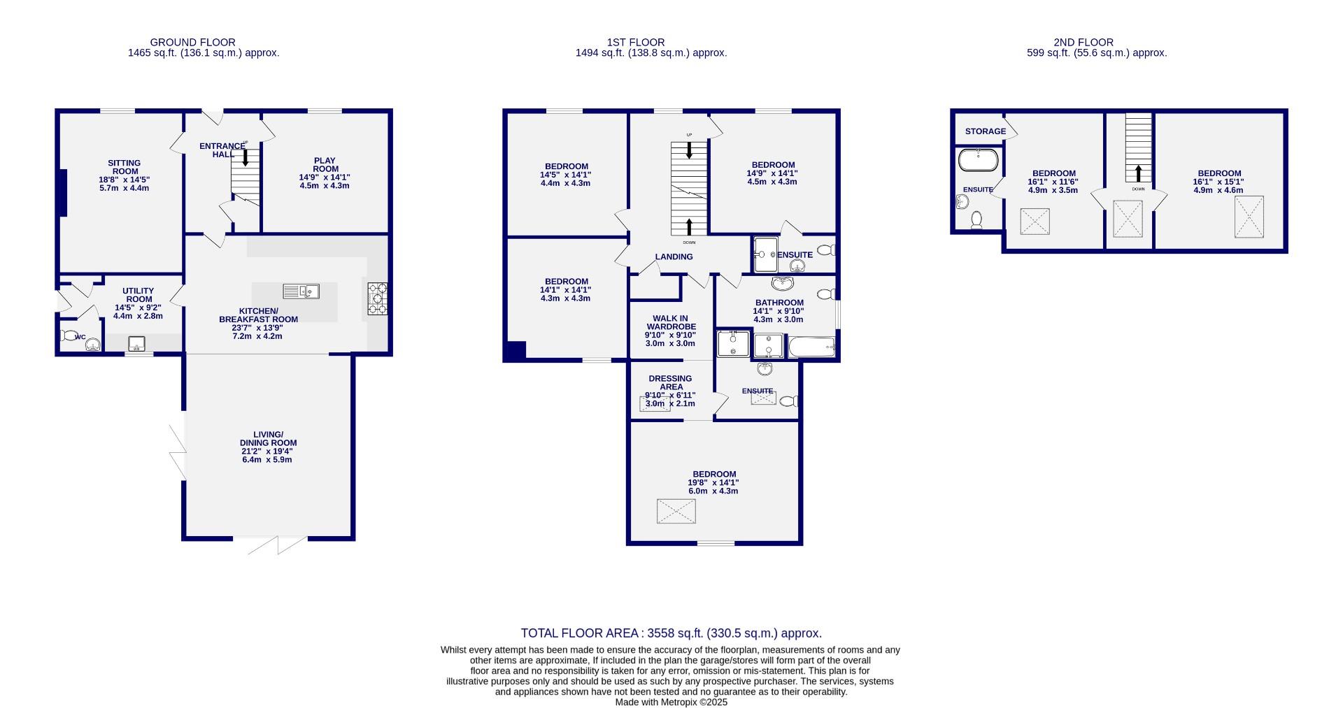 Floorplans For Back Lane, Bilbrough, York