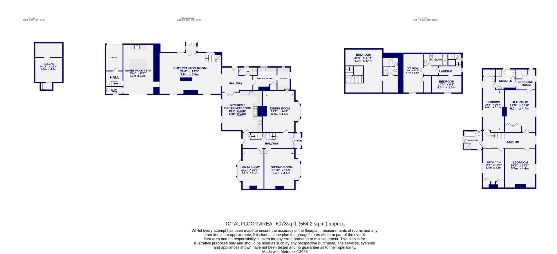 Floorplans For Church Lane, Wighill, Tadcaster
