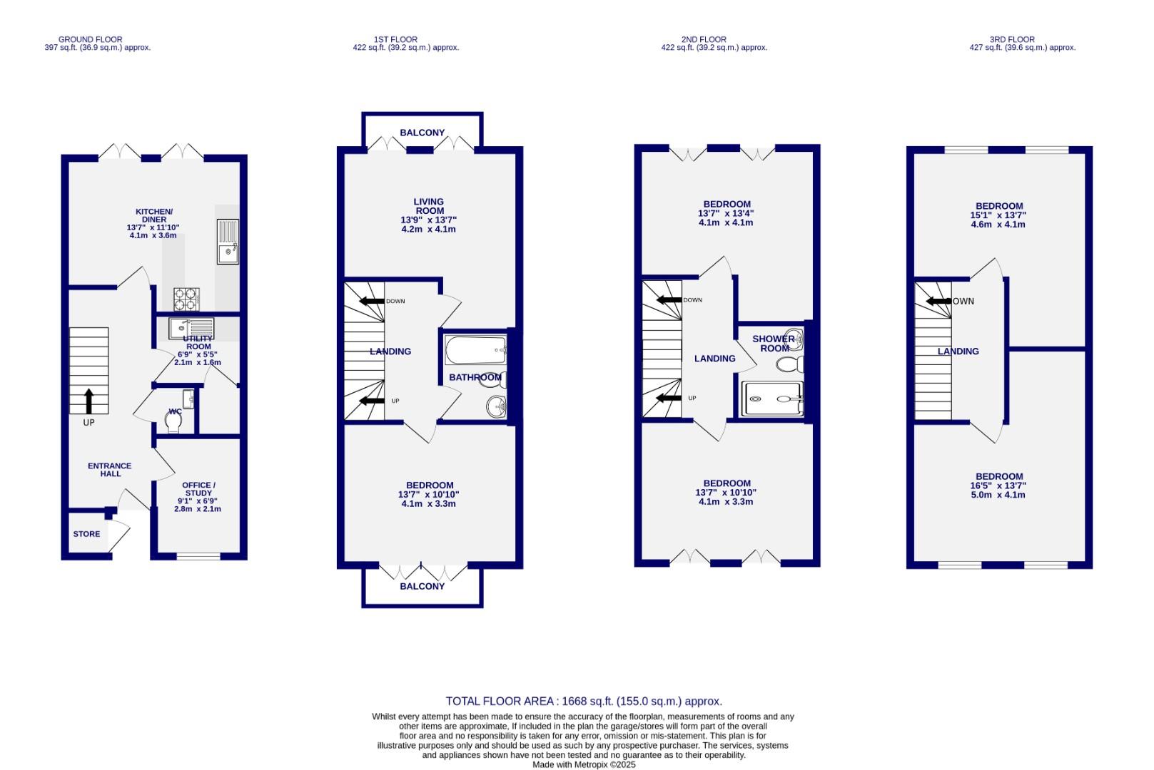Floorplans For Palmer Street, Pond Garth, York