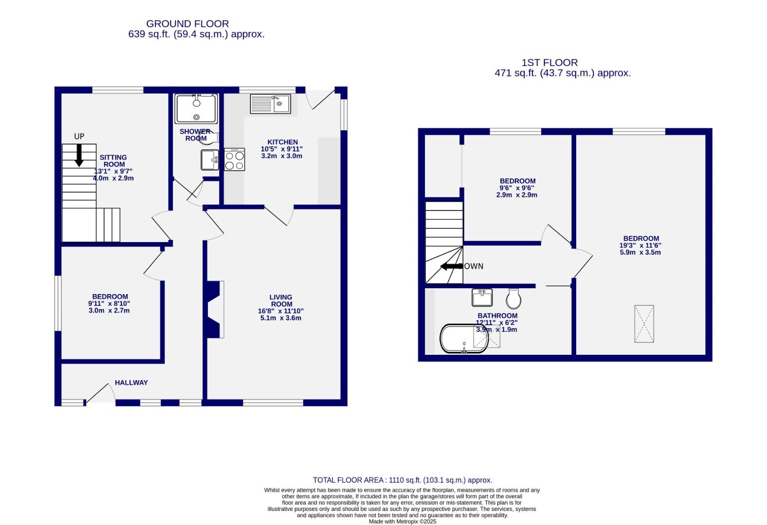 Floorplans For Meadow Way, Huntington, York