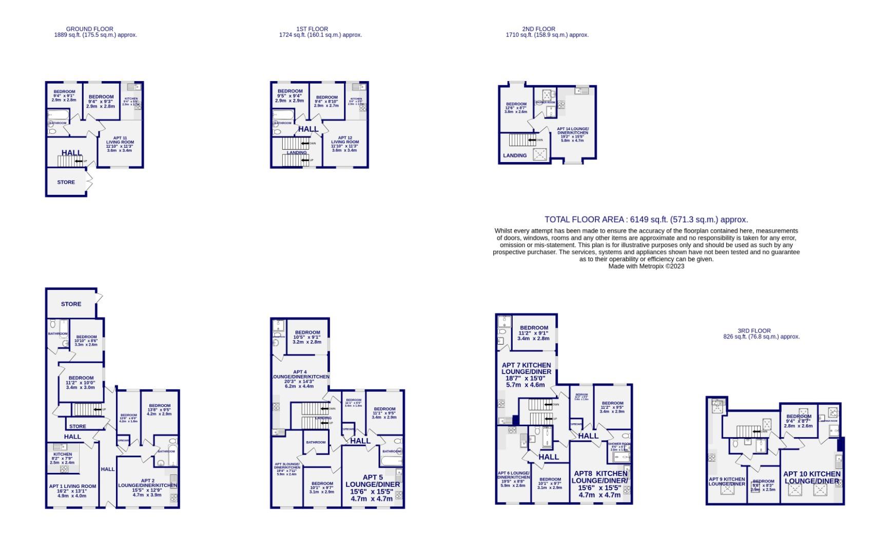 Floorplans For Crossley Court, Clarence Street, City Centre