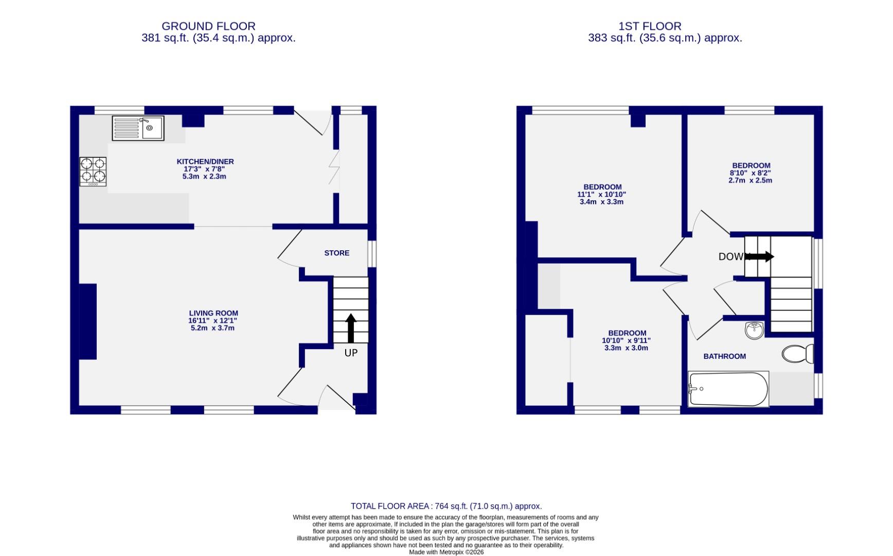 Floorplans For Tang Hall Lane, Tang Hall, York