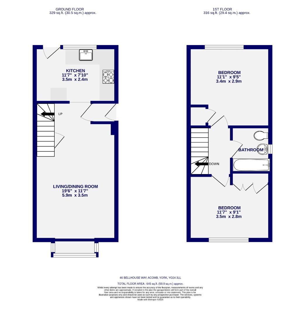 Floorplans For Bellhouse Way, Acomb, York