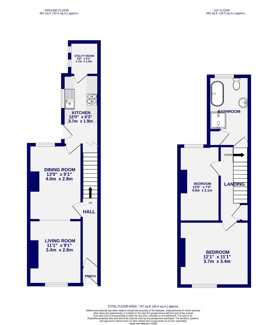 Floorplans For Chatsworth Terrace, York