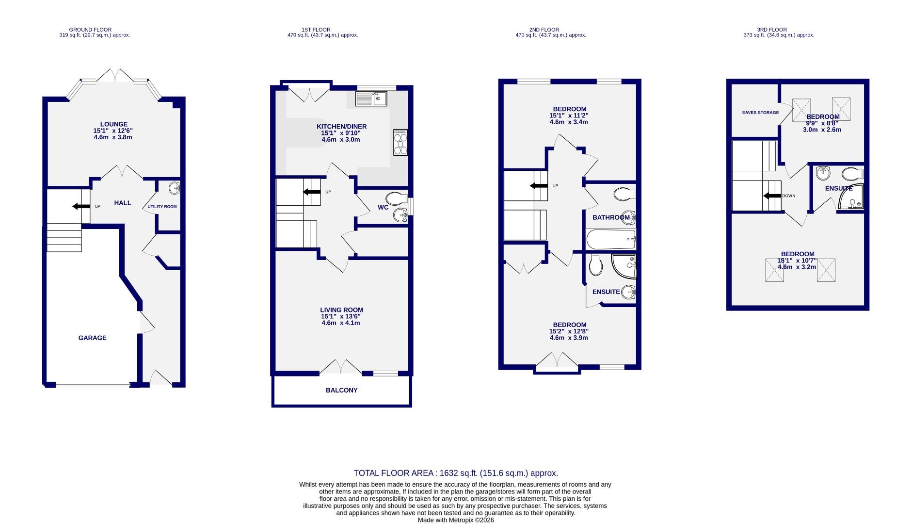 Floorplans For Principal Rise, Dringhouses, York