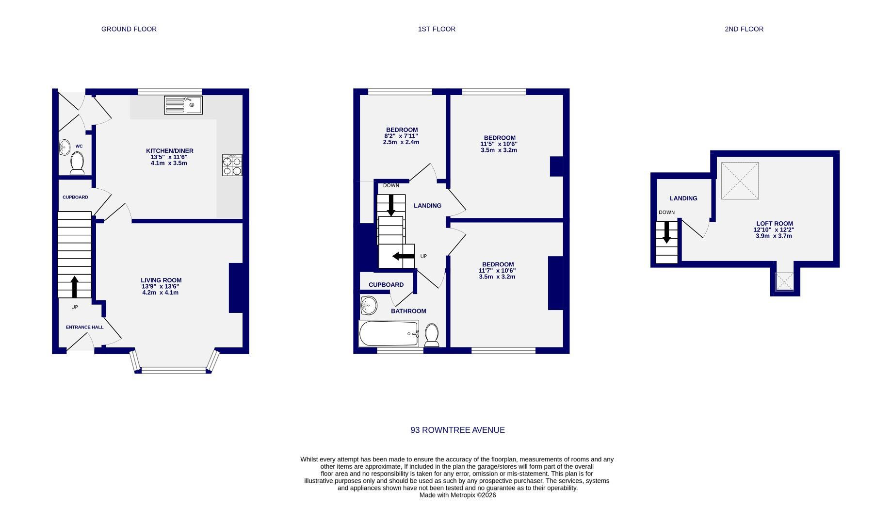Floorplans For Rowntree Avenue, Clifton, York
