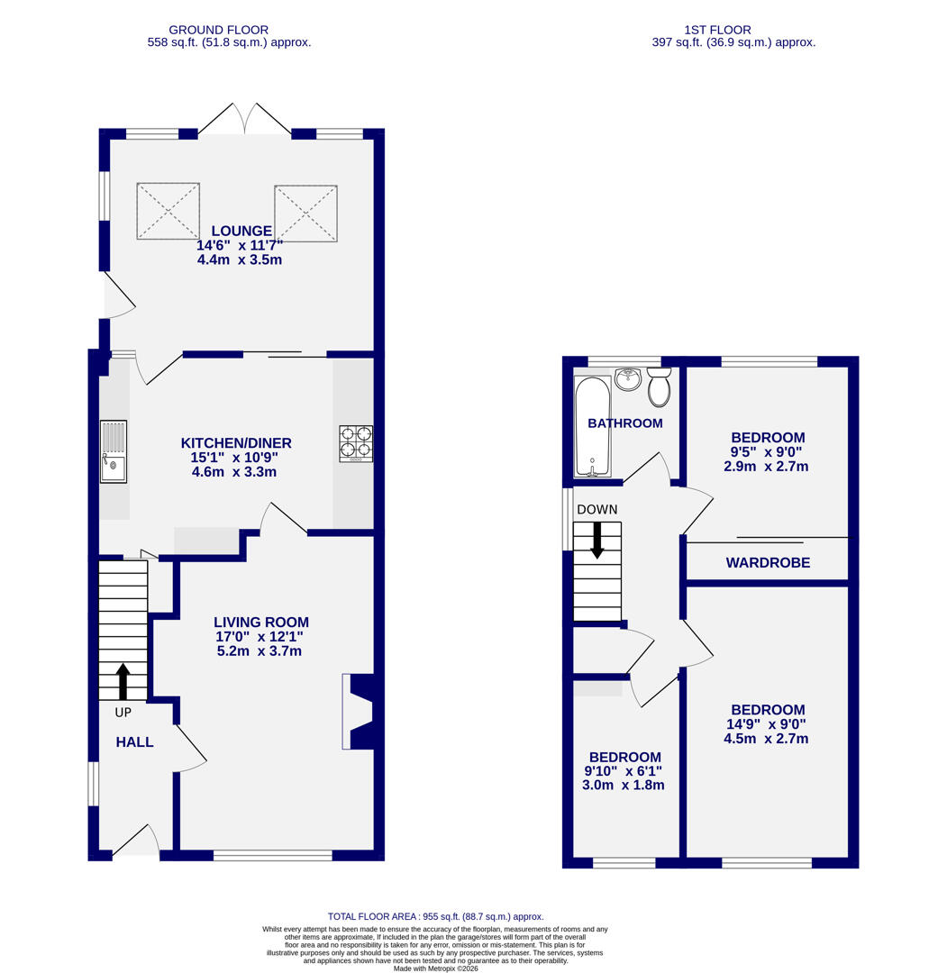 Floorplans For St. Marks Grove, Rawcliffe, York