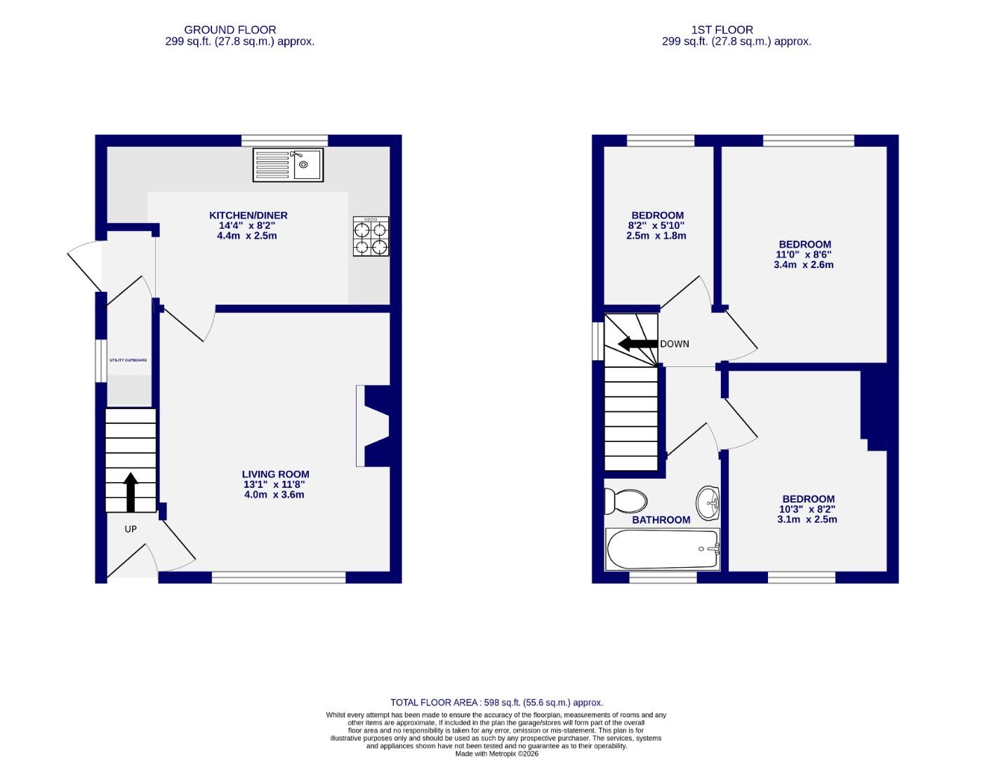 Floorplans For Count De Burgh Terrace, York