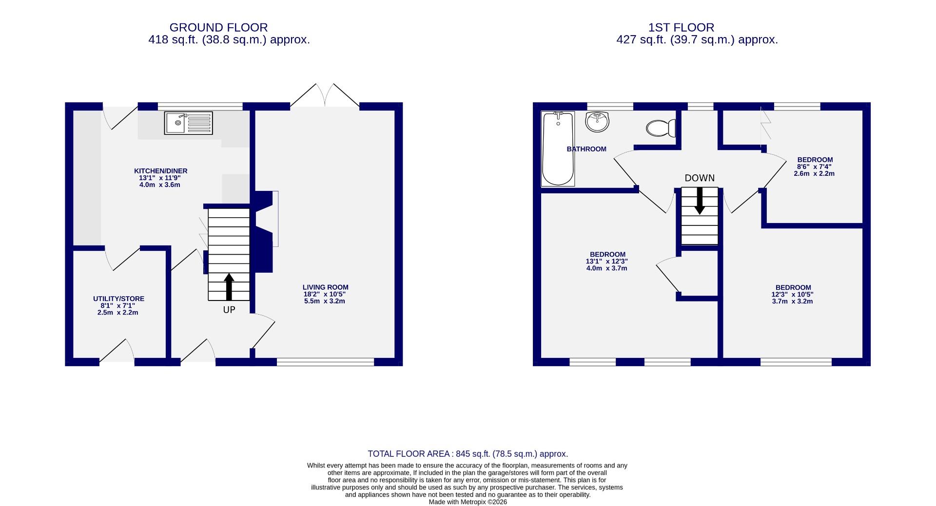 Floorplans For Barkston Avenue, York