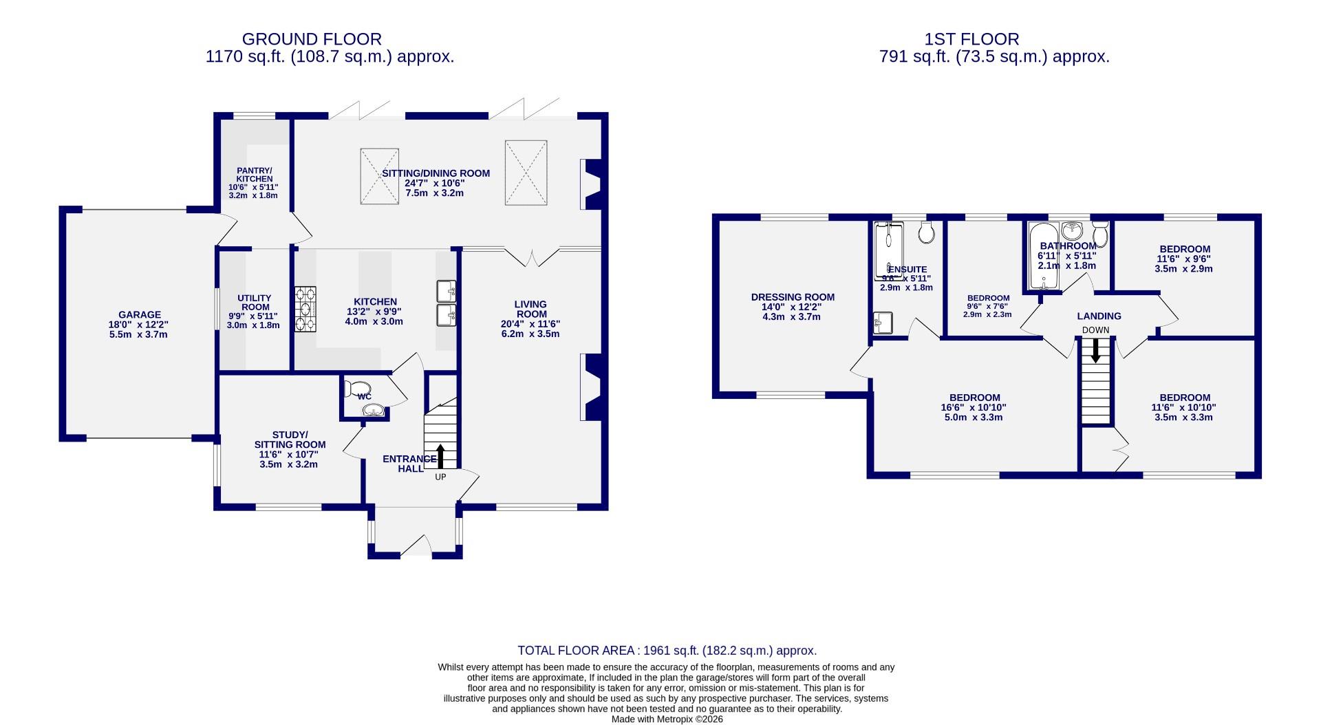 Floorplans For Mill Lane, Acaster Malbis, York