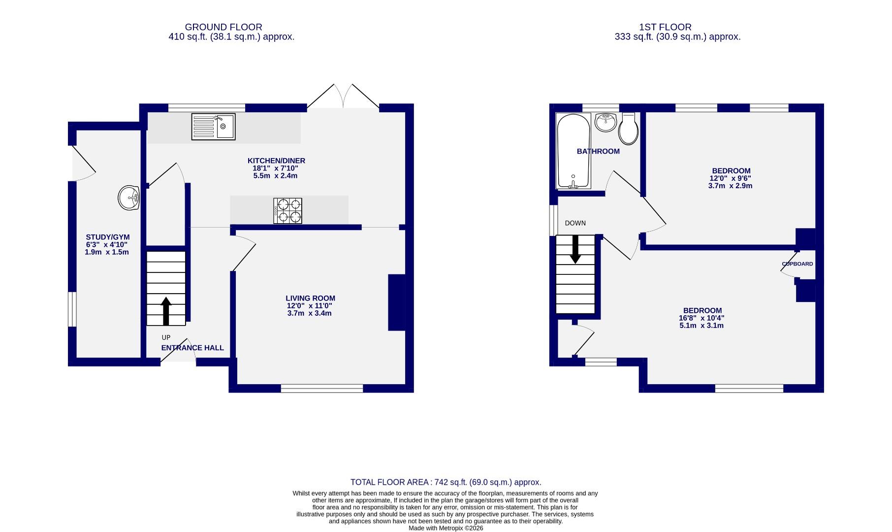 Floorplans For Bramham Grove, Acomb, York