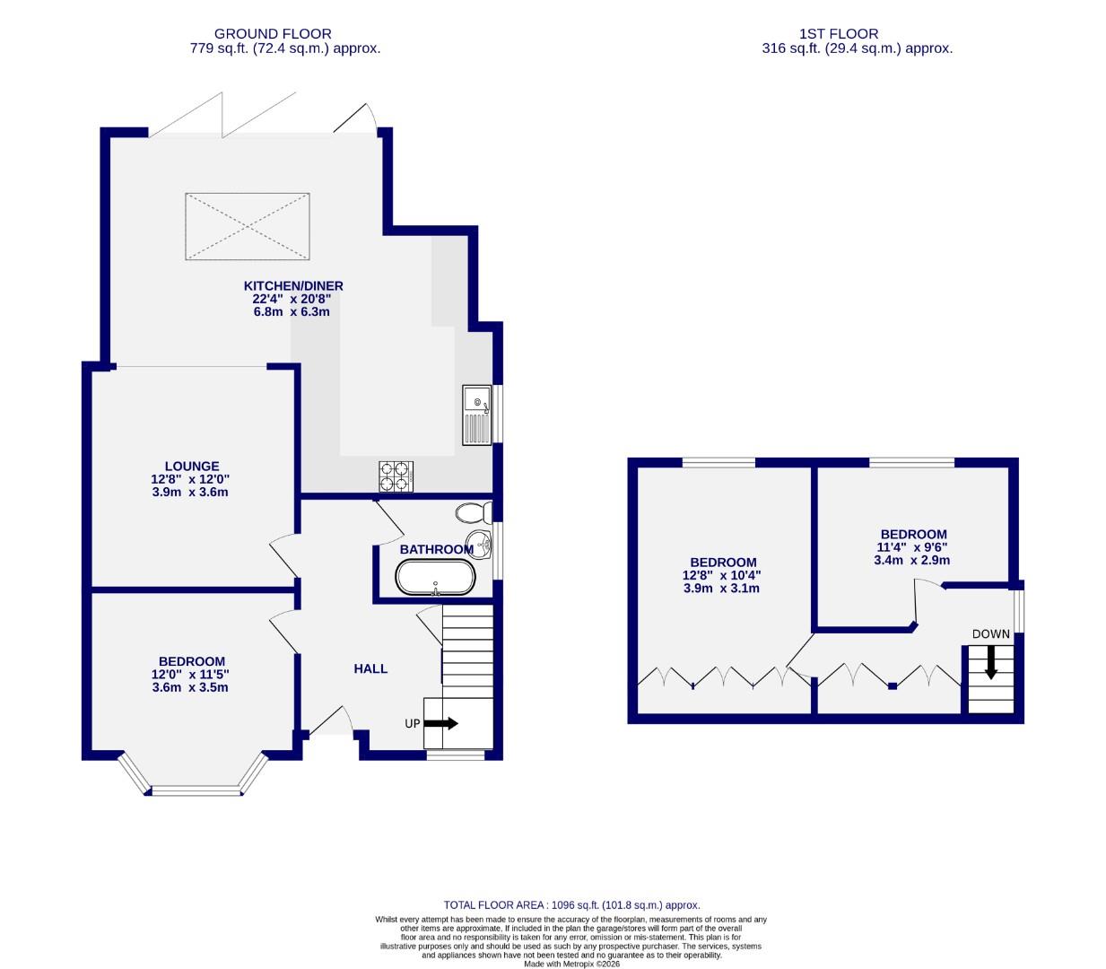 Floorplans For Linden Close, Huntington, York