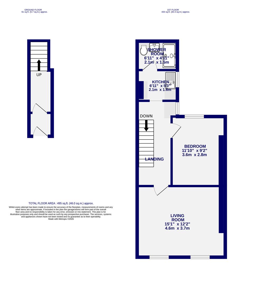 Floorplans For First Floor Flat Scarcroft Road, York, YO23 1NB