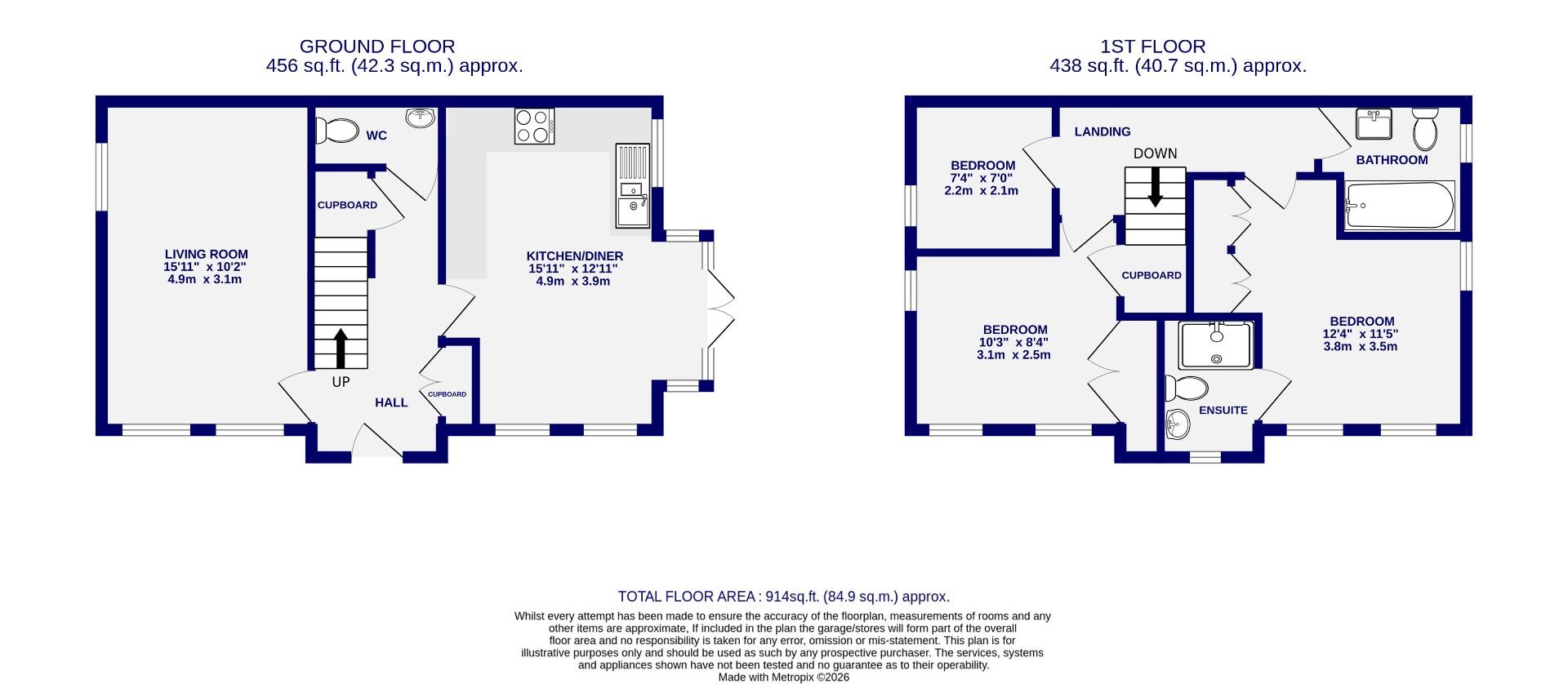 Floorplans For Heathside, Huntington, York
