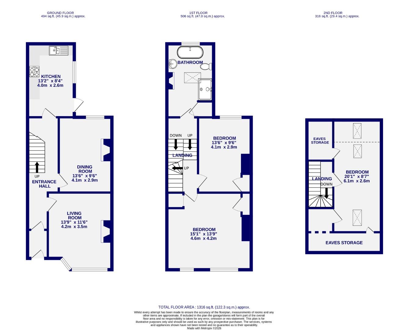 Floorplans For North Parade, Bootham, York