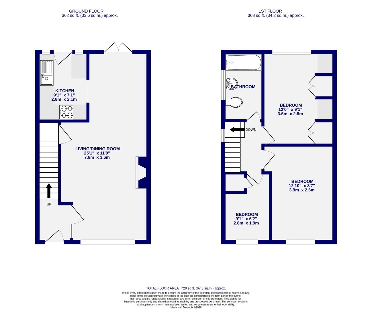 Floorplans For Caldbeck Close, York