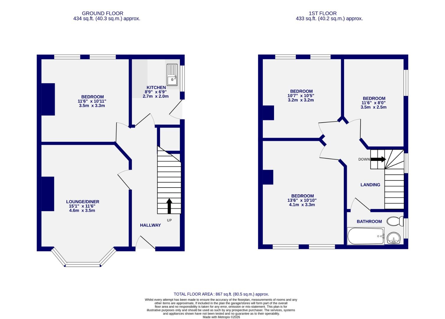 Floorplans For Tang Hall Lane, York